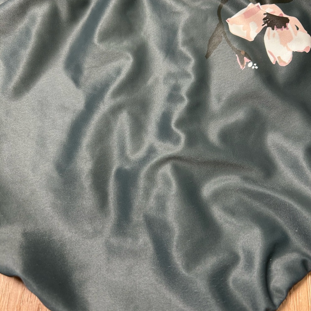 Albion Bon Voyage stripe floral one piece swimsuit size XL tie back zip closure - Picture 6 of 8